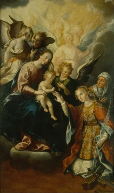 The Mystical Betrothal of Saint Catherine of Alexandria by Luis Juárez — digital art print download