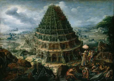 The Tower of Babel by Marten Van Valckenborch, 1595 — digital art print download
