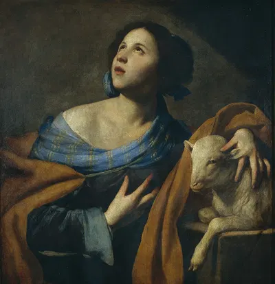 Saint Agnes by Massimo Stanzione — digital art print download