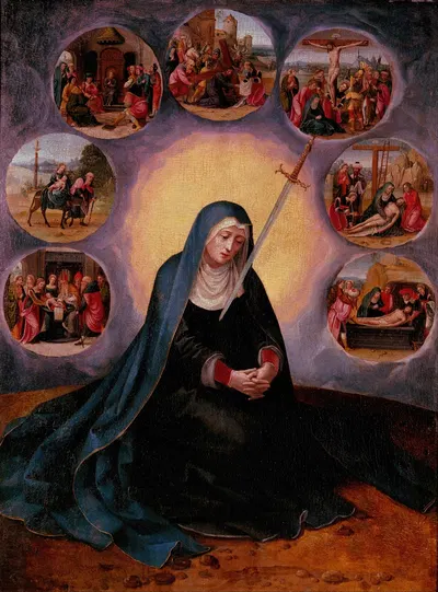 Virgin of the Seven Sorrows by Мастер женских полудлинных портретов — digital art print download
