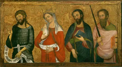 Saint John the Baptist, Saint Mary Magdalene, Saint James the Less and Saint Paul by Pere Serra — digital art print download