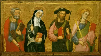 Saint Peter, Saint Claire, Saint James the Great and Saint John the Evangelist by Pere Serra — digital art print download