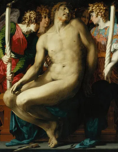 The Dead Christ with Angels by Rosso Fiorentino, 1524-1527 — digital art print download