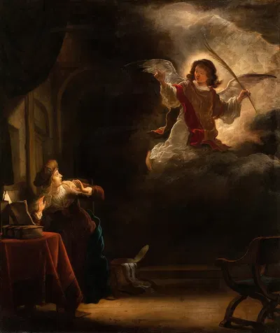 The Annunciation by Salomon Koninck, 1655 — digital art print download