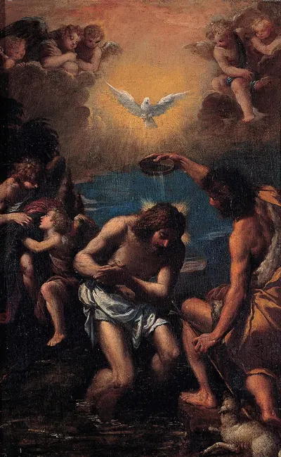 Baptism of Christ by Скарселлино, 1585 - 1590 — digital art print download
