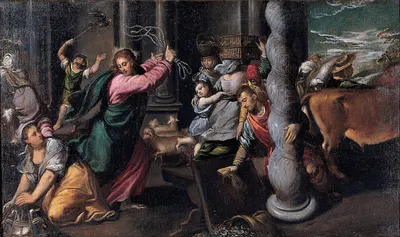 Driving of the merchants from the temple by Скарселлино — digital art print download