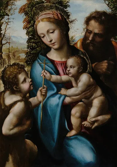 Holy Family with young Saint John by Sodoma, 1525-1527 — digital art print download