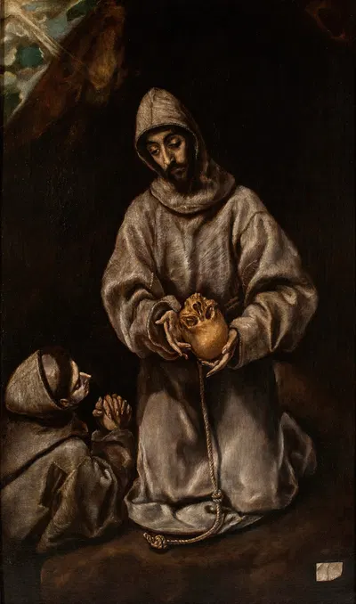 St Francis and Brother Rufus by Workshop of El Greco — digital art print download
