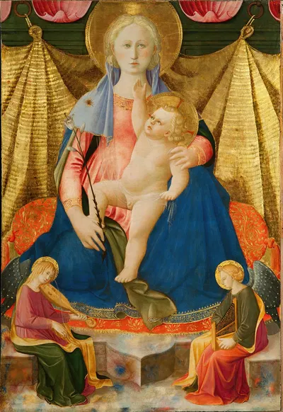 The Madonna of Humility with Two Musician Angels by Zanobi Strozzi, 1448 - 1450 — digital art print download