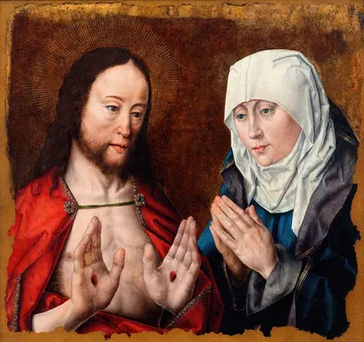 Christ Showing His Mother the Nail Wounds in His Hands by Альбрехт Бутс, c. 1490 — digital art print download
