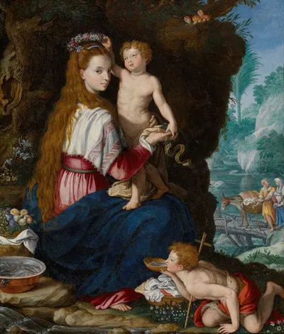Madonna with the Infant Saint John the Baptist by Алессандро Аллори — digital art print download