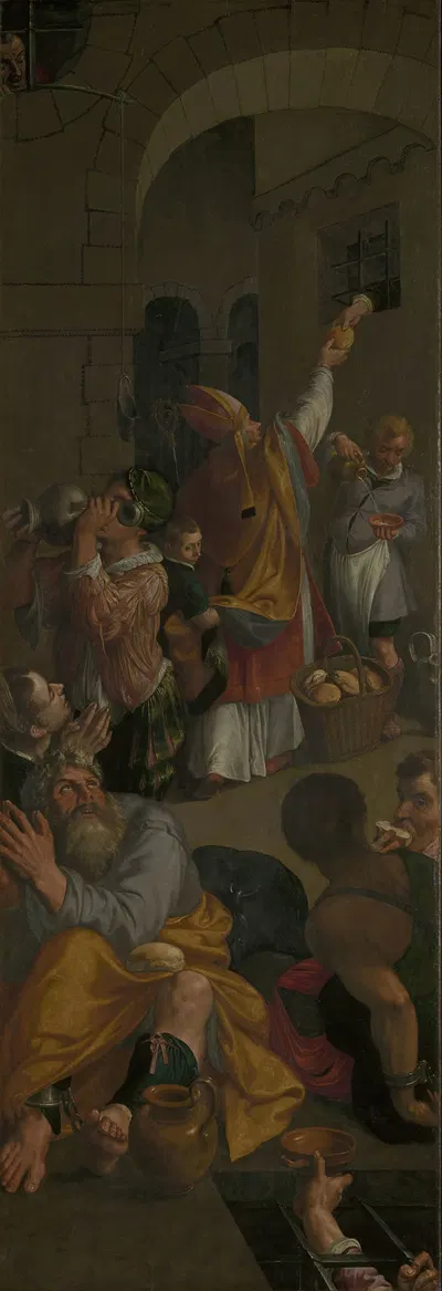 Saint Eligius of Noyon Visits the Prisoners by Ambrosius Francken I, 1588 — digital art print download