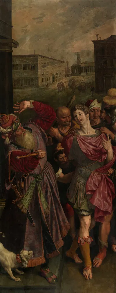 Sebastian of Rome Being Captured by Diocletian by Ambrosius Francken I, 1575 — digital art print download