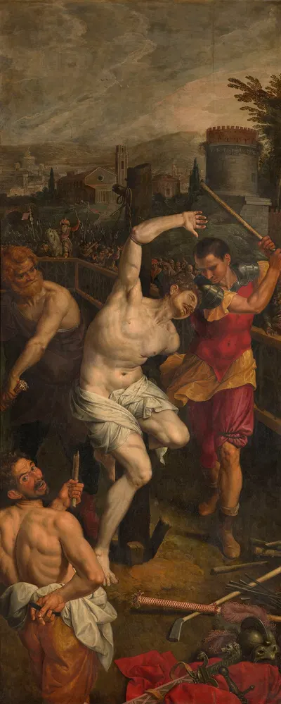 The Martyrdom of Saint Sebastian of Rome by Ambrosius Francken I, 1575 — digital art print download