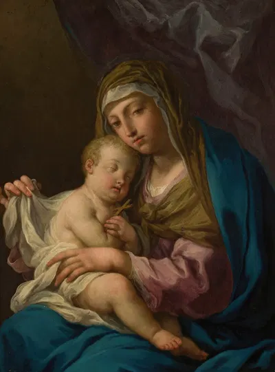 Madonna with sleeping Child Jesus by Angelo Trevisani — digital art print download