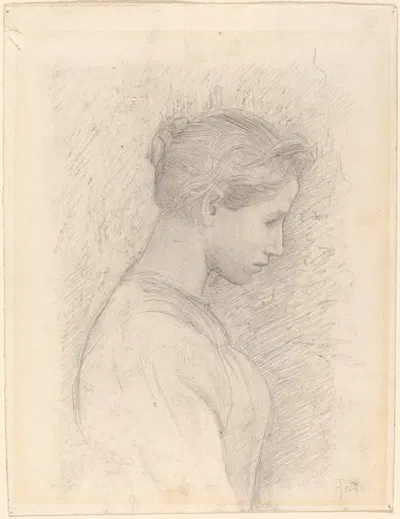 A Young Woman in Profile by Генри Тонкс, 1896 — digital art print download