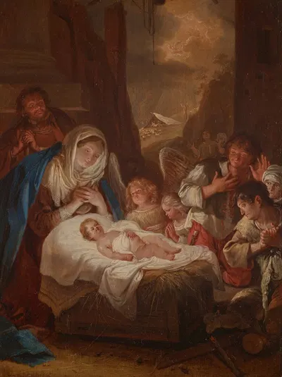 Adoration of the Shepherds by Бартоломейс Бринберг, 1643 — digital art print download