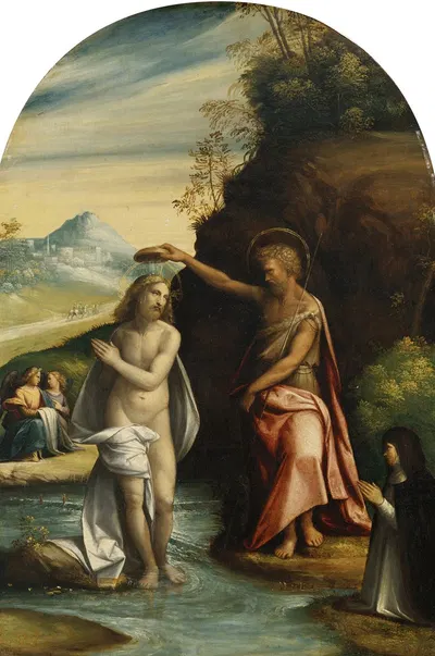 The Baptism of Christ by Бенвенуто Тизи (Ил Гарафало), 1520-1525 — digital art print download