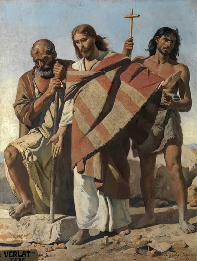 Jesus between Saint Peter and Saint John Baptist by Шарль Верлат, 1877 — digital art print download