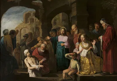 Raising of Lazarus by Claes Moeyaert, c. 1653 — digital art print download
