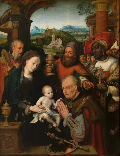 The Adoration of the Magi by Cornelis van Cleve — digital art print download