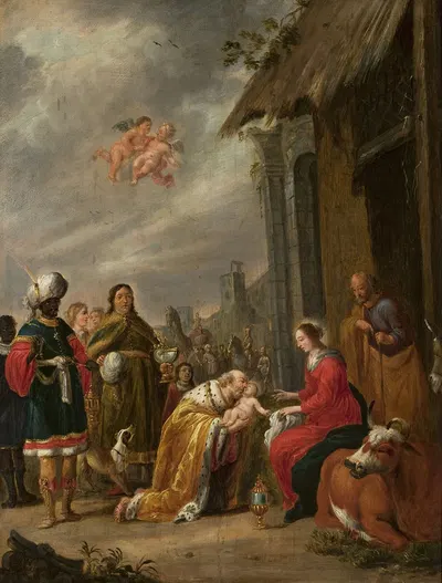 Adoration of the Magi by Давид Тенирс Старший — digital art print download