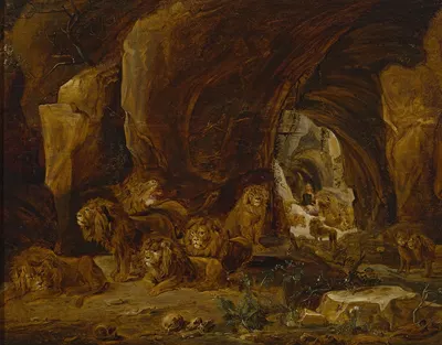 Daniel in the lions’ den (Daniel 6-17-22, 14-30-39) by Давид Тенирс Младший — digital art print download