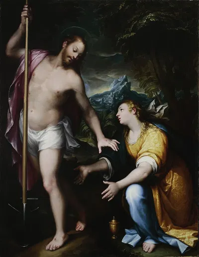 “Noli me tangere” – Resurrected Christ appearing to Mary Magdalene by Denys Calvaert — digital art print download
