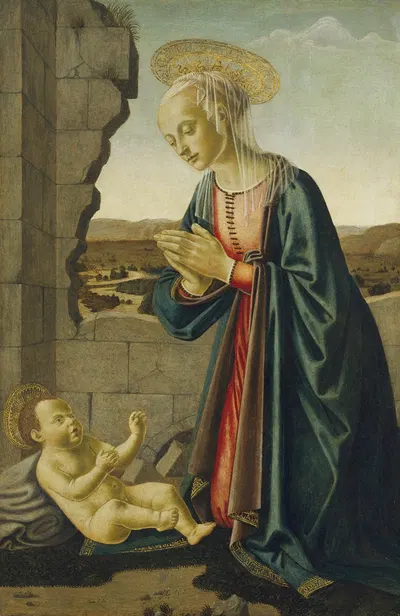 Madonna Adoring the Christ Child by Francesco Botticini — digital art print download