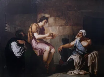 Joseph interprets the prisioners' dreams by Франческо Хайез — digital art print download