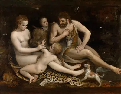 Adam and Eve and their Children by Франс Флорис — digital art print download