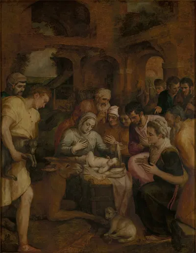 The Adoration of the Shepherds by Франс Флорис, 1568 — digital art print download