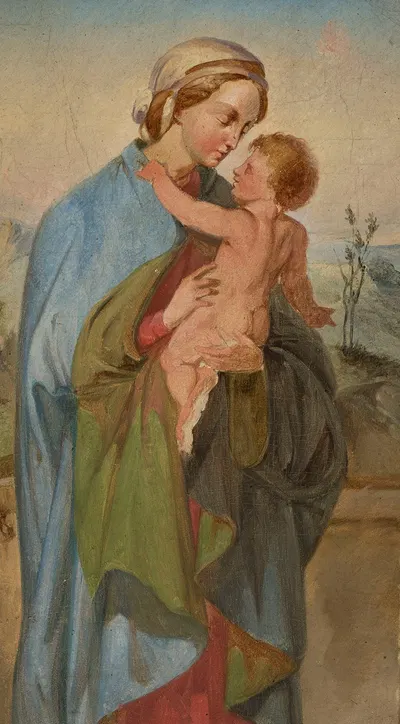 Virgin Mary with Jesus by Ignacy Gierdziejewski — digital art print download