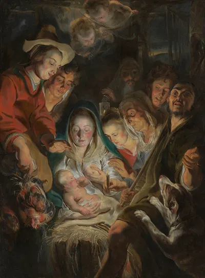 The Adoration of the Shepherds by Якоб Йордаанс — digital art print download