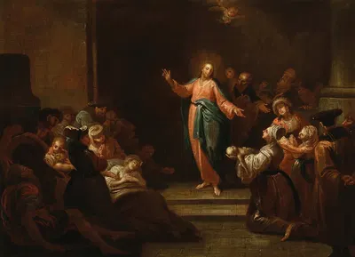 Christ raising a child from death by Johann Josef Karl Henrici — digital art print download