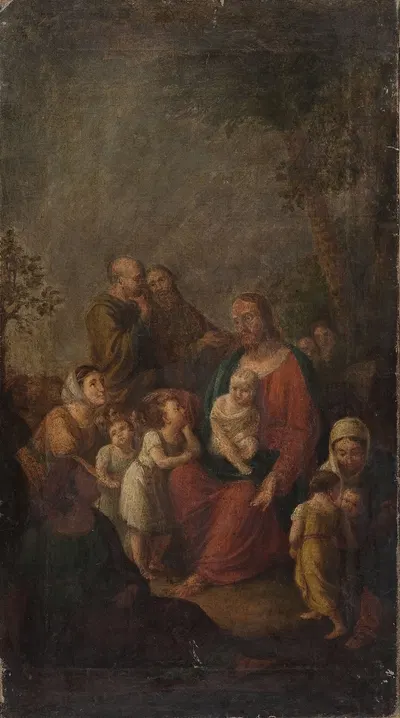Christ blesses children by Józef Pitschmann, 1830 — digital art print download