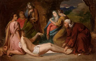 Entombment of Christ, sketch for a painting by Юзеф Симмлер — digital art print download