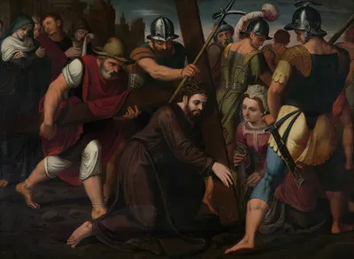 The Bearing of the Cross by Lambert Van Noort, 1565 — digital art print download