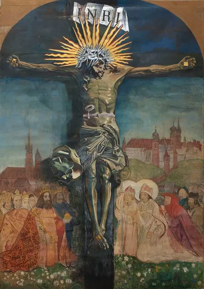 Christ on the cross by Леон Вычулковский, 1910 — digital art print download