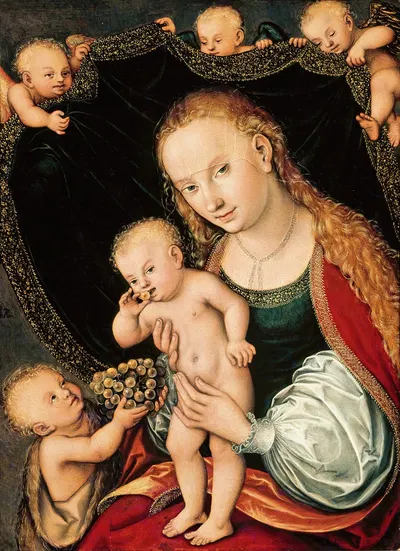Madonna and Child with the Young St John the Baptist by Lucas Cranach the Elder — digital art print download