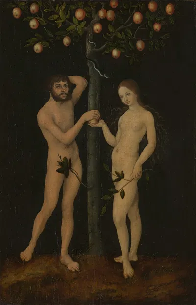 Adam and Eve by Lucas Cranach the Elder, 1528-1530 — digital art print download