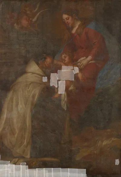 Madonna Appears to Saint Simon Stock by Лукас Франшуа младший — digital art print download