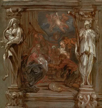 The Adoration of the Shepherds by Lucas Franchoys the Younger, 1649-1650 — digital art print download