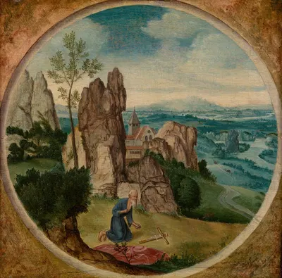 Saint Jerome in a Landscape by Лукас Гассель — digital art print download