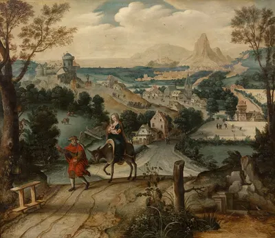 The Flight into Egypt by Lucas Gassel, 1541-1550 — digital art print download