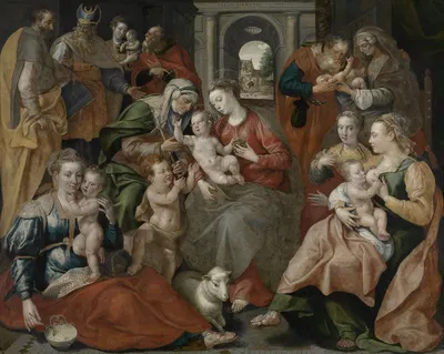 The Family of Saint Anne by Мартен де Вос, 1585 — digital art print download