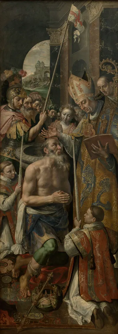 Baptism of the King of Silene by Мартен де Вос, 1590 — digital art print download
