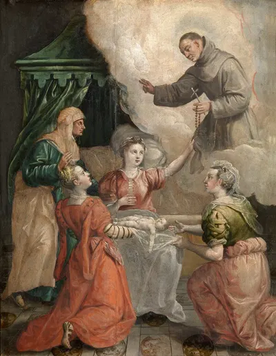 Saint Didacus Helps with a Difficult Birth by Мартен де Вос — digital art print download