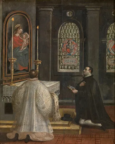 Saint Didacus of Alcalá at Prayers by Мартен де Вос — digital art print download
