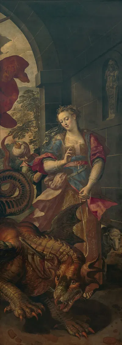 Saint George and the Princess of Silence Return to the City with the Vanquished Dragon 2 by Мартен де Вос, 1590 — digital…